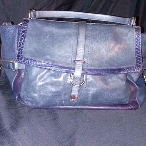 Coach Navy Leather Messenger Bag